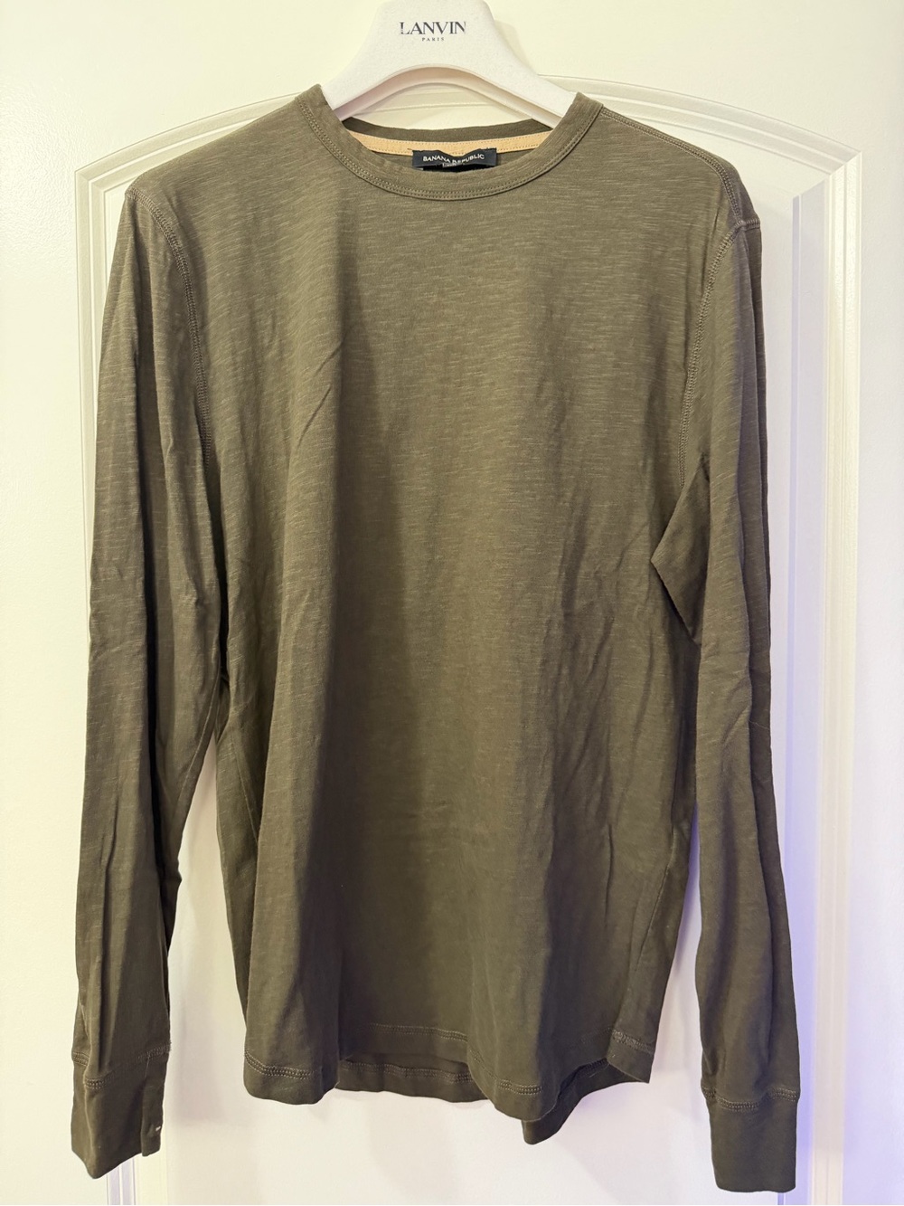 Banana Republic Olive Long-Sleeve Crewneck Shirt